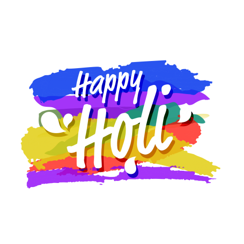 Happy Holi Wish Sticker Design PNG