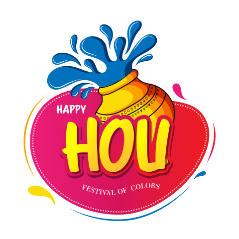 Free Happy Holi Sticker Design Template PNG