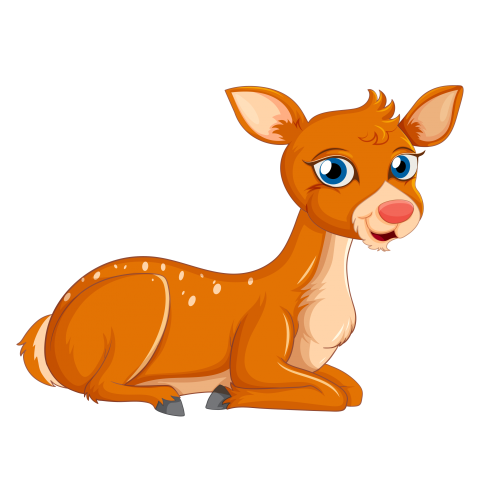 Cute baby deer sitting png