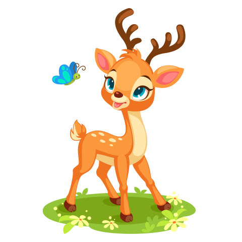 Cute baby deer looking