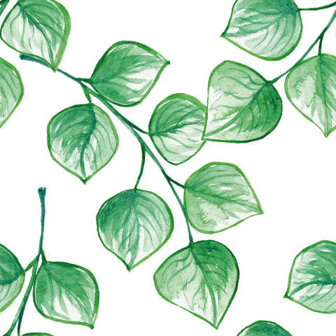 Watercolor Leaves Seamless Pattern Png