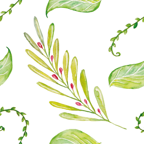 Watercolor Leaves Pattern Png