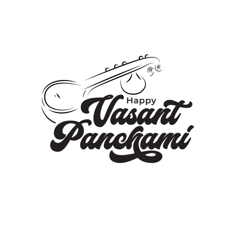 Happy Vasant Panchami Text Typography Png