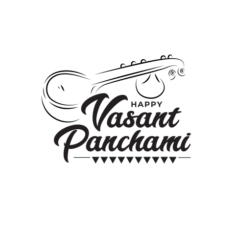 Happy Vasant Panchami Text Typography Png