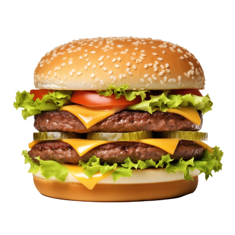 Double Stack Hamburger PNG Image Free Download