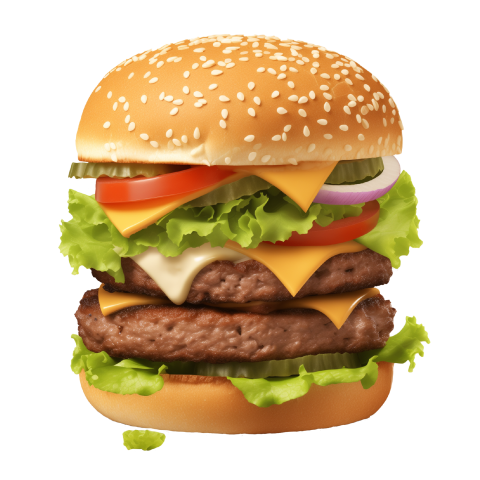 Double Stack Hamburger PNG Image Free Download