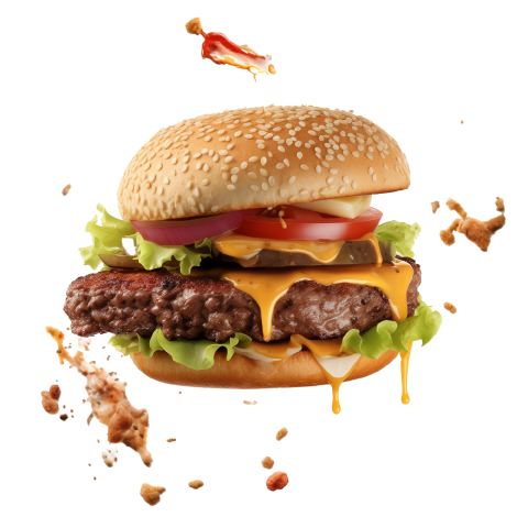 Flying Burger Png Image