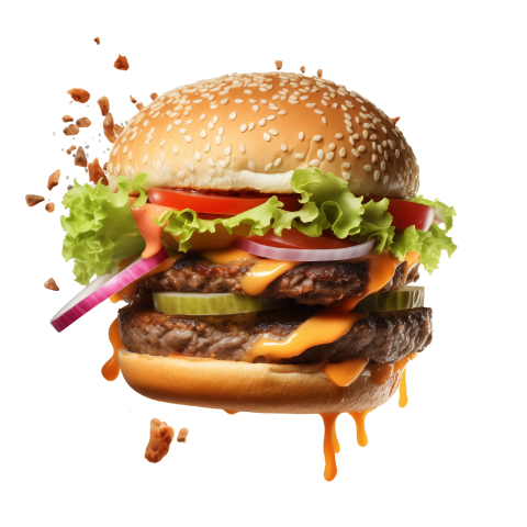 Flying Burger Png Image Free Download