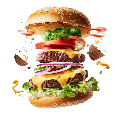 Flying Burger PNG Image