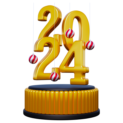 New Year 2024 Text PNG