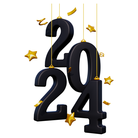 2024 3D Text PNG