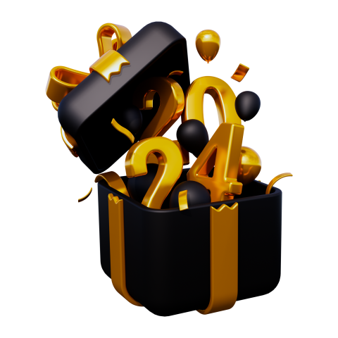 2024 3D Text PNG