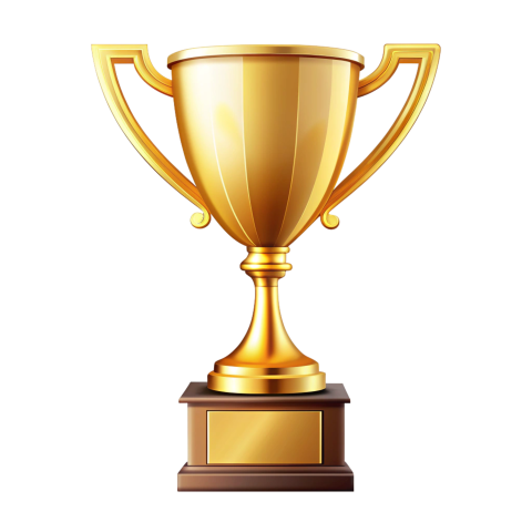 Golden award cup vector png
