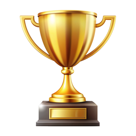 Golden award cup png vector