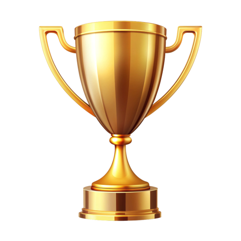 Golden award cup png vector