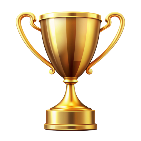 Golden award cup png vector