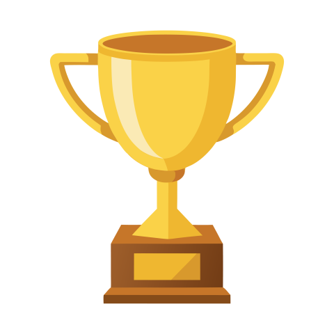 Golden award cup vector png