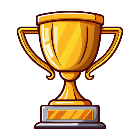 Golden award cup vector png