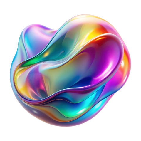 Abstract fluid 3d shape png