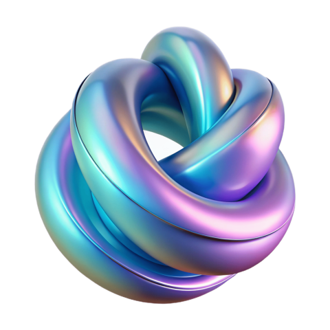 Iridescent 3d shape png