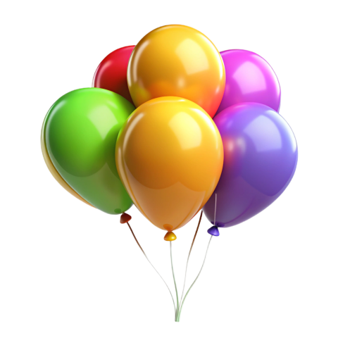 Colorfull birthday balloons png