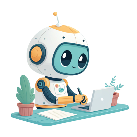 Ai robot working png