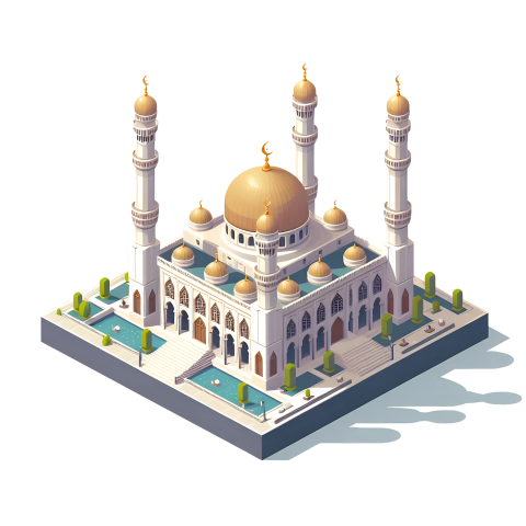 3d isometric mosque png