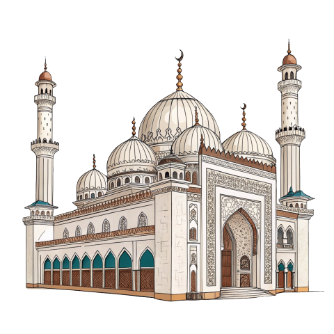 Islamic mosque png vector illustration