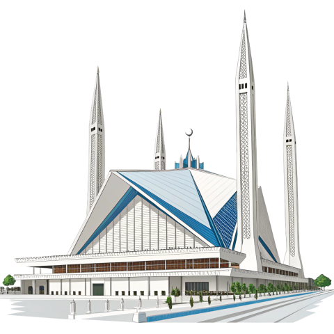 Faisal mosque illustration png image