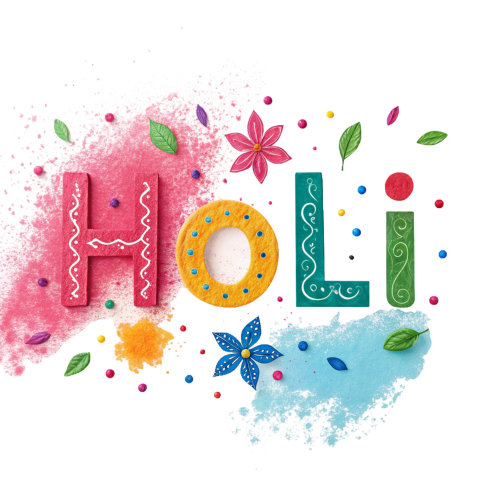 Holi text png image