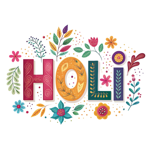 Holi text png image