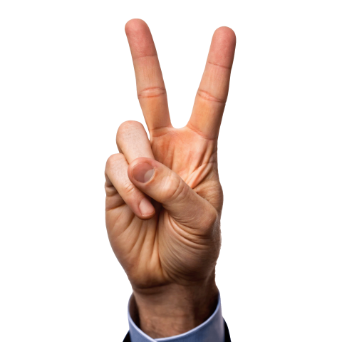Hand gesture peace sign  png