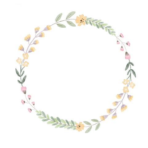 Floral frame on transparent png illustration