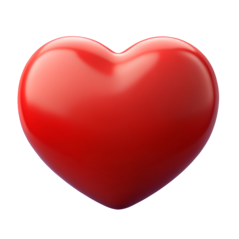 Glossy Red Heart Shaped Png Image