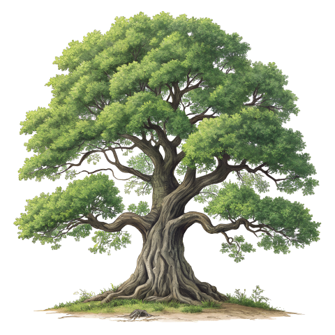 Green old big tree png image illustration