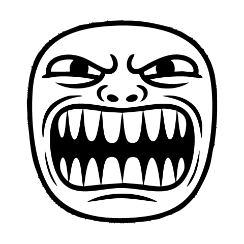 Distorted Angry Troll Face Png