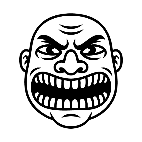 Distorted Angry Troll Face Png