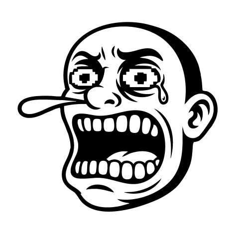Distorted Angry Troll Face Crying Png
