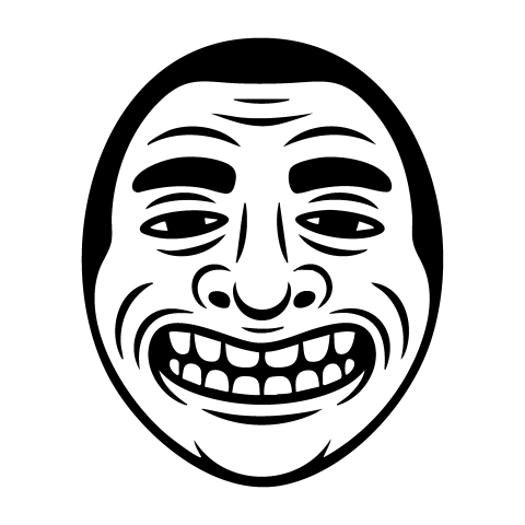 Distorted Angry Troll Face Png