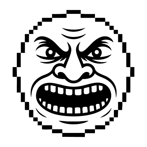 Distorted Angry Troll Face Png
