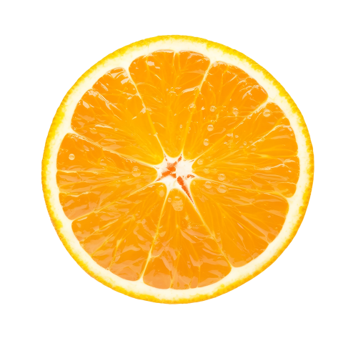 Juicy Orange Slice on Transparent Background