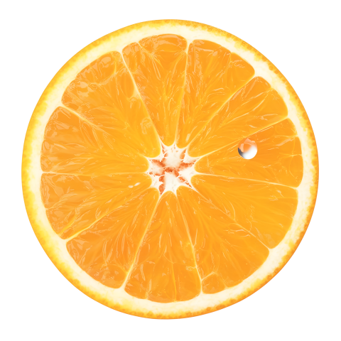 Juicy Orange Slice on Transparent Background