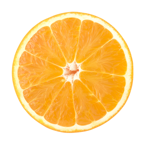 Juicy Orange Slice on Transparent Background
