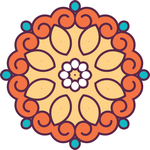Round Floral Decorative ornaments Png