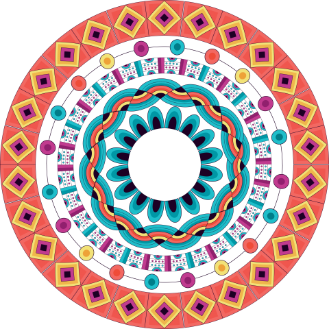 Round Floral Decorative ornaments Png