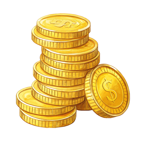 Stack of Golden Coins png