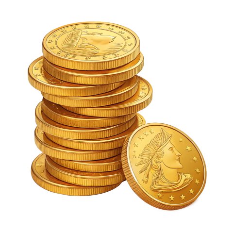 Stack of Golden Coins png