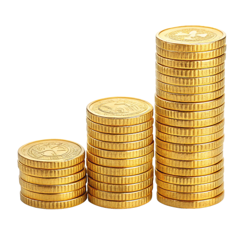 Stack Currency of Golden Coins png