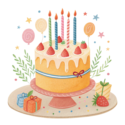 Transparent Birthday cake png image