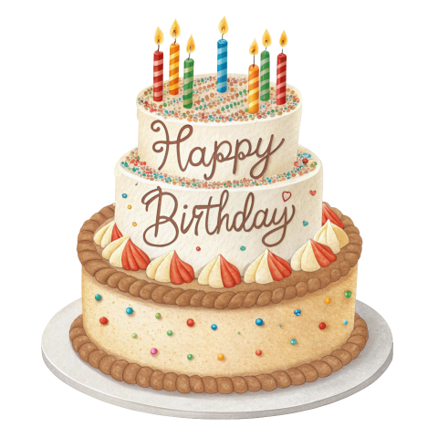 Transparent Birthday cake png image
